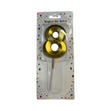 8 Number Candle Gold