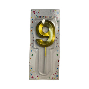 9 Number Candle Gold