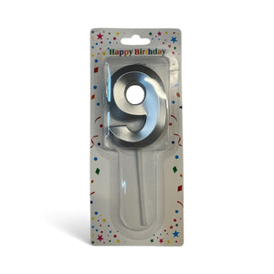 9 Number Candle Silver