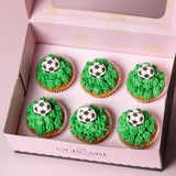 Soccer Ball Cupcakes with Grass Piping