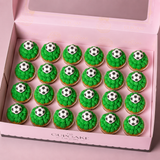 Soccer Ball Cupcakes with Grass Piping