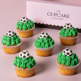 Soccer Ball Cupcakes with Grass Piping