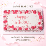 Large Fancy Piped Slab Cake