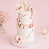 Two Tier Gold Leaf Cake