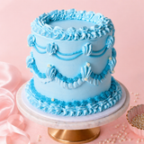 Vintage Cake Fancy Round Blue