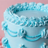 Vintage Cake Fancy Round Blue