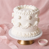 Vintage Cake Fancy Round White