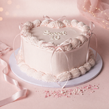 Vintage Cake Heart with Ribbon
