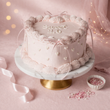 Vintage Cake Heart with Ribbon & Hearts