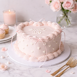 Vintage Cake Heart with Ribbon & Hearts