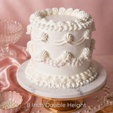 Vintage Cake Fancy Round White