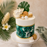 Tropical Green and Gold Cake