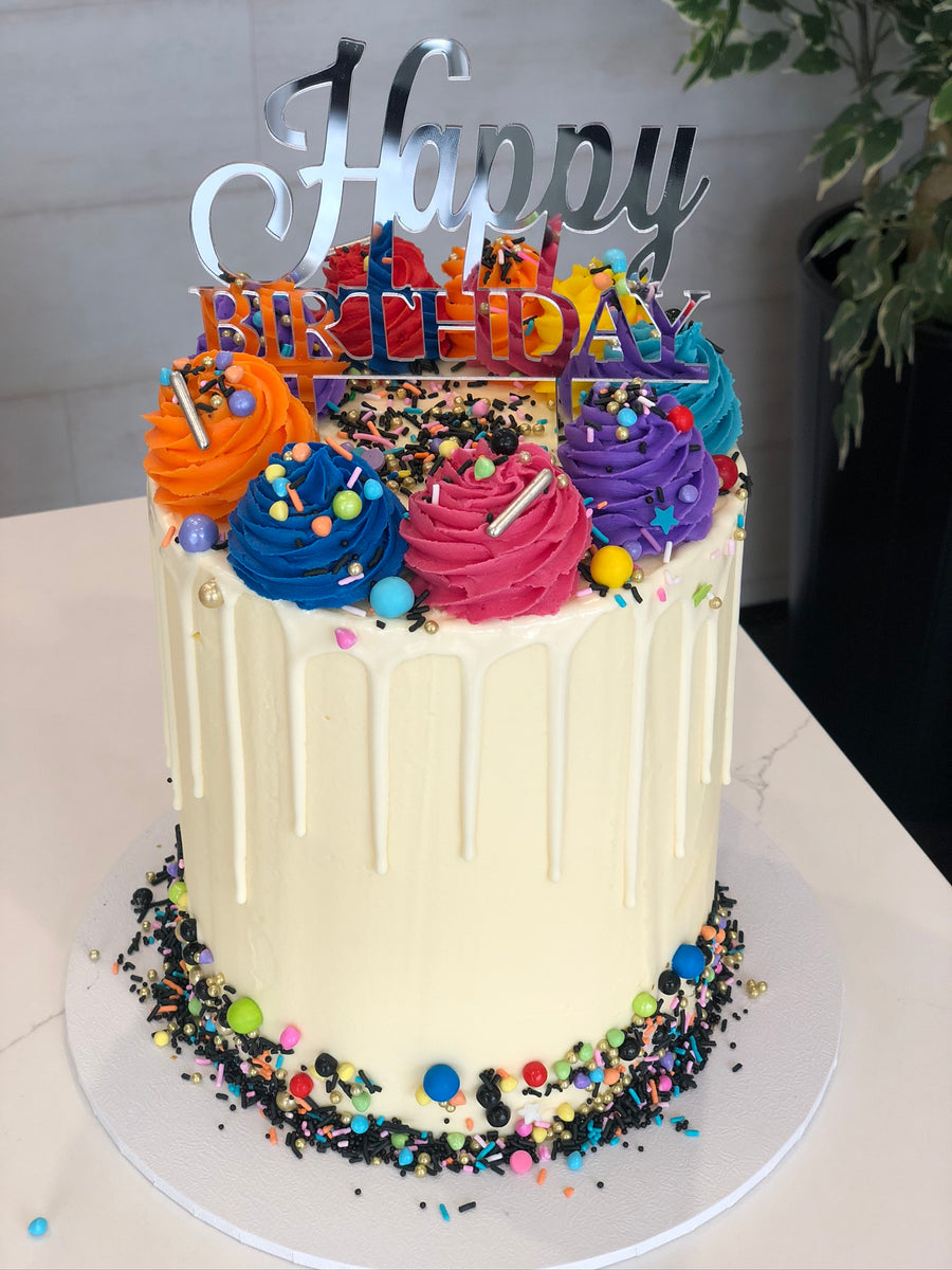 Happy Birthday Swirl Cake – The Cupcake Factory